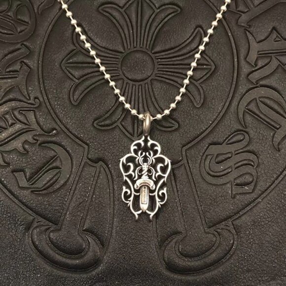 Chrome Hearts Vintage Distressed Cross Military Flower Necklace - Picture 10 of 11